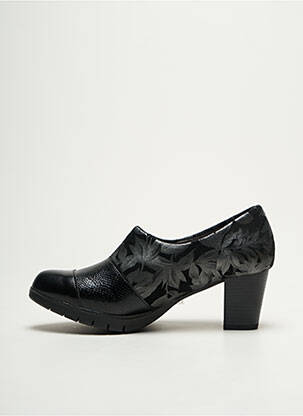 Mocassins tissage satiné talon de 4 à 6cm noir PUCHE femme