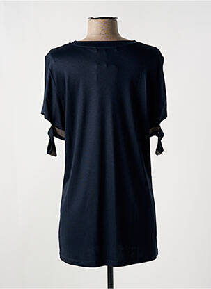 Tunique manches courtes coupe cintrée bleu LAUREN VIDAL femme