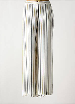 Pantalon large tissage crêpe taille normale beige LAUREN VIDAL femme