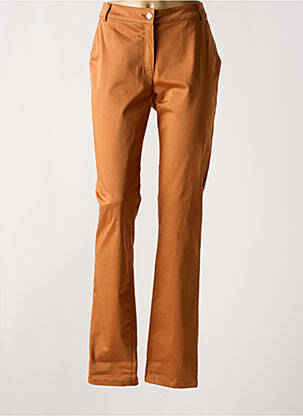 Pantalon chino tissage popeline taille normale orange GREGORY PAT femme