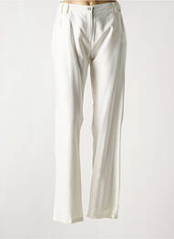 Pantalon droit tissage crêpe taille normale beige MERI & ESCA femme