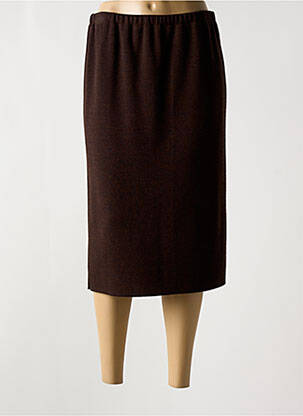 Jupe mi-longue coupe droite marron RODAM femme