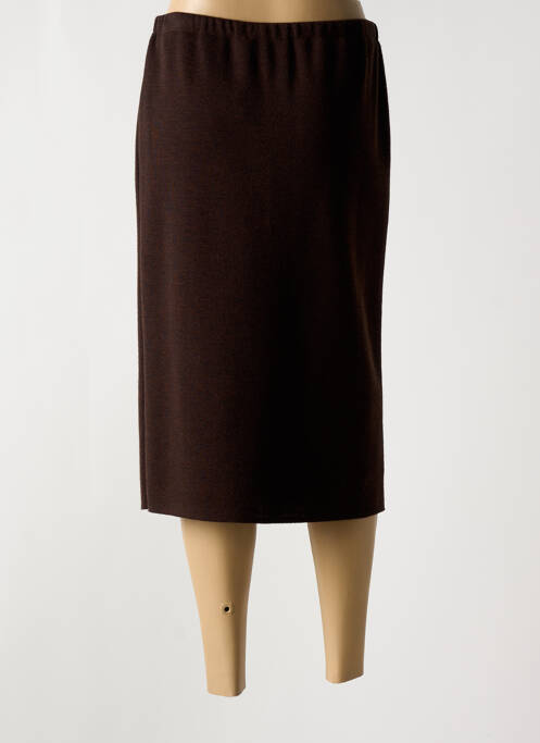 Jupe mi-longue marron RODAM pour femme