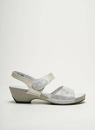 Sandales/nu pieds matière lisse talon de 4 à 6cm argent SUAVE femme