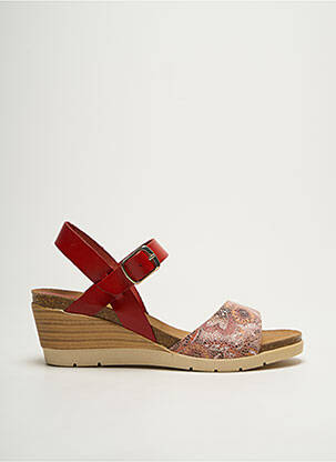 Sandales/nu pieds matière lisse talon de 4 à 6cm rouge PEDRO TORRES femme