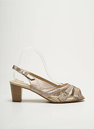 Sandales/nu pieds matière lisse talon de 4 à 6cm beige ARTIKA SOFT femme