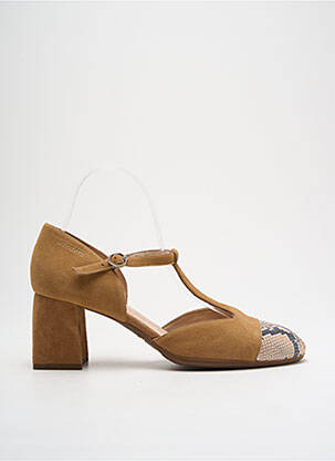 Sandales/nu pieds tissage satiné talon de 4 à 6cm marron WONDERS femme