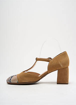Sandales/nu pieds tissage satiné talon de 4 à 6cm marron WONDERS femme