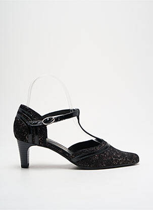Sandales/nu pieds tissage satiné talon de 4 à 6cm noir GEO-REINO femme