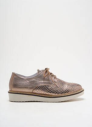 Derbies tissage satiné talon plat jusqu'à 3cm or GEO-REINO femme
