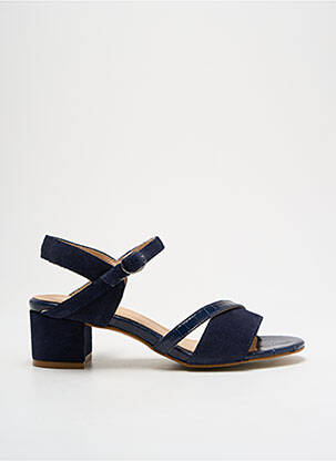 Sandales/nu pieds tissage satiné talon de 4 à 6cm bleu REBELLES femme