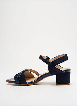 Sandales/nu pieds tissage satiné talon de 4 à 6cm bleu REBELLES femme