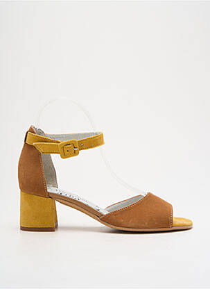 Sandales/nu pieds fermeture bride(s) talon de 4 à 6cm jaune UN TOUR EN VILLE femme