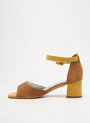 Sandales/nu pieds fermeture bride(s) talon de 4 à 6cm jaune UN TOUR EN VILLE femme
