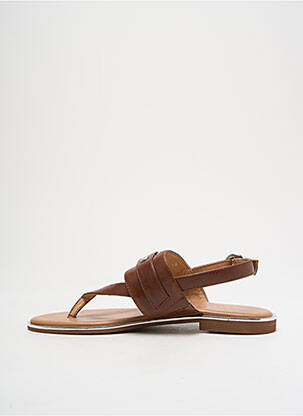 Tongs matière lisse talon plat jusqu'à 3cm marron ADIGE femme
