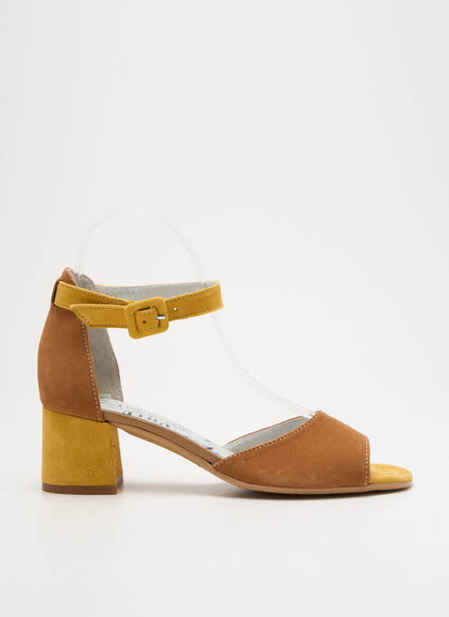 Sandales/nu pieds fermeture bride(s) talon de 4 à 6cm jaune UN TOUR EN VILLE femme
