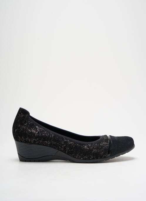 Escarpins tissage satiné talon de 4 à 6cm noir GEO-REINO femme