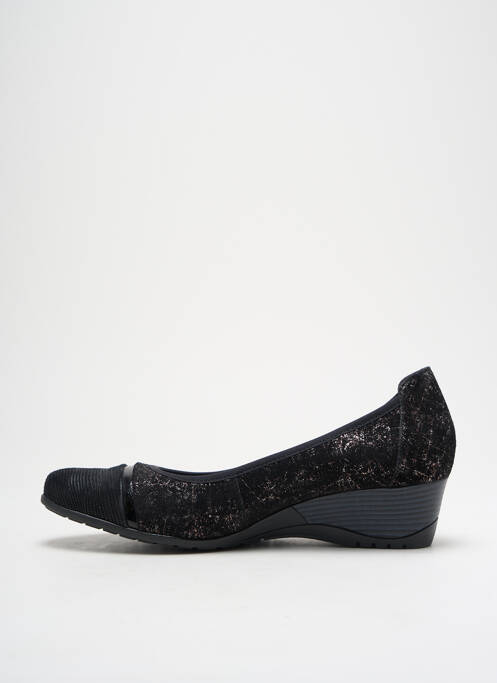 Escarpins tissage satiné talon de 4 à 6cm noir GEO-REINO femme