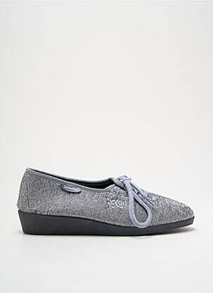 Chaussons/pantoufles fermeture lacets talon plat jusqu'à 3cm argent SEMELFLEX femme