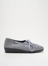 Chaussons/pantoufles tissage satiné talon plat jusqu'à 3cm argent SEMELFLEX femme