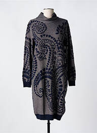 Robe pull stretch manches longues bleu TRICOT CHIC femme
