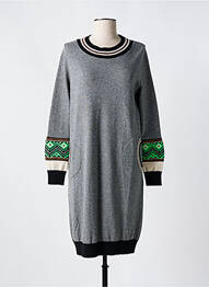 Robe pull resserrée sur le bas manches longues gris TRICOT CHIC femme