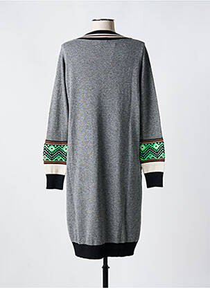 Robe pull resserrée sur le bas manches longues gris TRICOT CHIC femme
