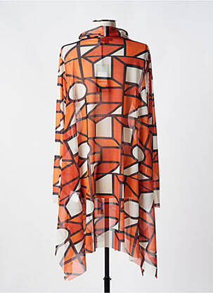 Robe mi-longue manches longues manches longues orange LUUKAA femme