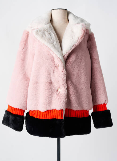 Manteau court poches sans capuche rose TRICOT CHIC femme