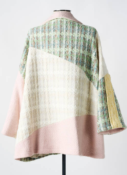 Manteau court coupe droite sans capuche rose TRICOT CHIC femme