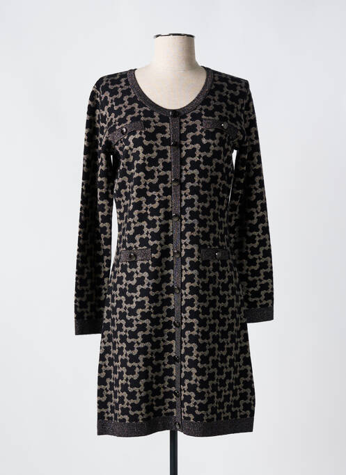 Robe mi-longue noir LEO & UGO pour femme