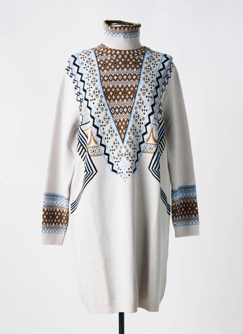 Robe pull gris TRICOT CHIC pour femme