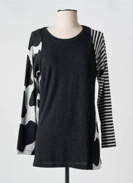 Pull tissage chiné manches longues noir URBAN BY ALEMBIKA femme