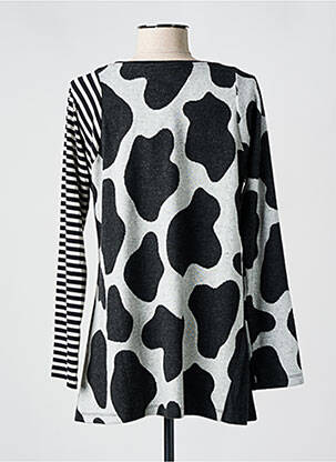 Pull tissage chiné manches longues noir URBAN BY ALEMBIKA femme