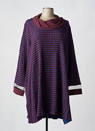 Robe mi-longue manches longues manches longues violet LUUKAA femme