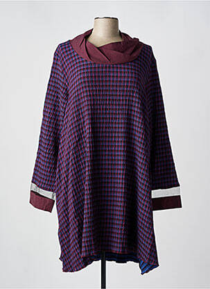 Robe mi-longue manches longues manches longues violet LUUKAA femme