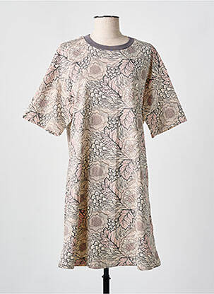 Robe courte manches courtes manches courtes beige CISO femme