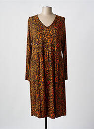 Robe mi-longue manches longues manches longues orange CISO femme