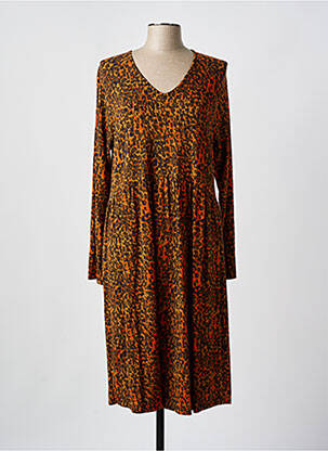 Robe mi-longue manches longues manches longues orange CISO femme