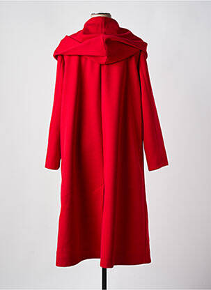 Manteau long coupe droite a capuche rouge JEAN MARC PHILIPPE femme