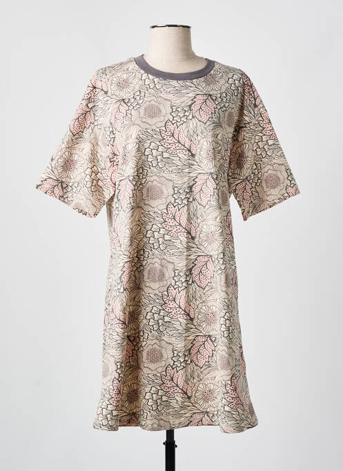 Robe courte manches courtes manches courtes beige CISO femme