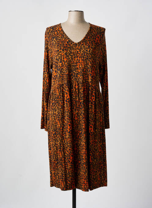 Robe mi-longue orange CISO pour femme