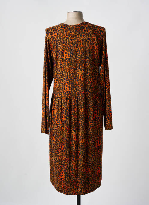 Robe mi-longue orange CISO pour femme