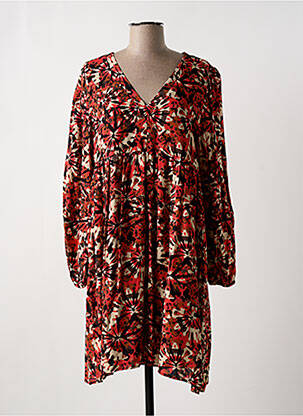 Robe mi-longue coupe évasée manches longues orange LOLA ESPELETA femme