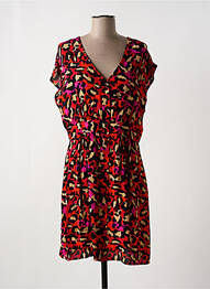 Robe mi-longue coupe fluide manches courtes rouge ARTLOVE femme