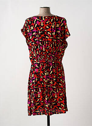 Robe mi-longue coupe fluide manches courtes rouge ARTLOVE femme