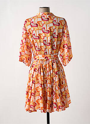 Robe courte coupe fluide manches 3/4 orange ARTLOVE femme