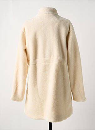 Manteau long fermeture pressionnée sans capuche beige LAURE + MAX femme