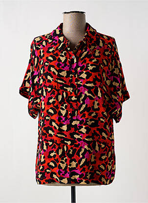 Chemisier tissage crêpe manches courtes rouge ARTLOVE femme