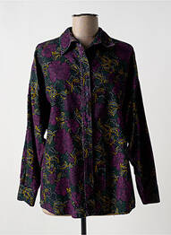 Chemisier imprimé fleurs manches longues violet MÊME ROAD femme